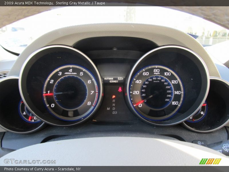 Sterling Gray Metallic / Taupe 2009 Acura MDX Technology