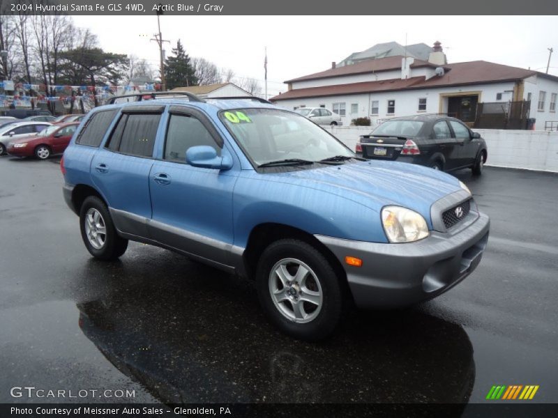Arctic Blue / Gray 2004 Hyundai Santa Fe GLS 4WD