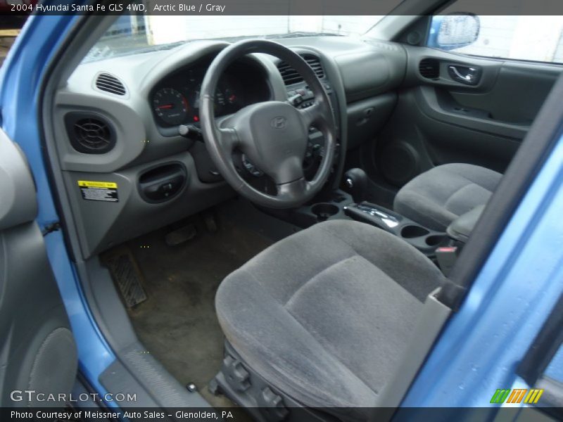 Arctic Blue / Gray 2004 Hyundai Santa Fe GLS 4WD