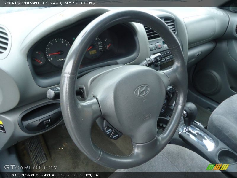 Arctic Blue / Gray 2004 Hyundai Santa Fe GLS 4WD