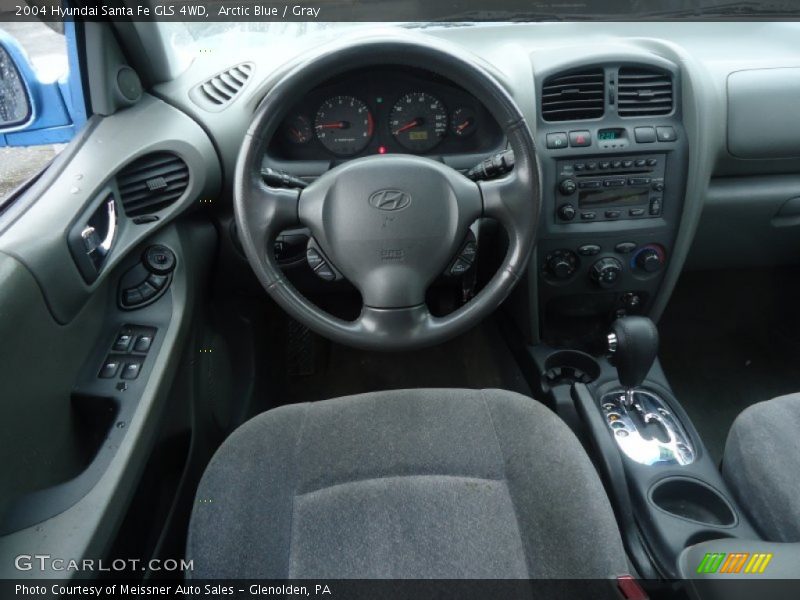 Arctic Blue / Gray 2004 Hyundai Santa Fe GLS 4WD