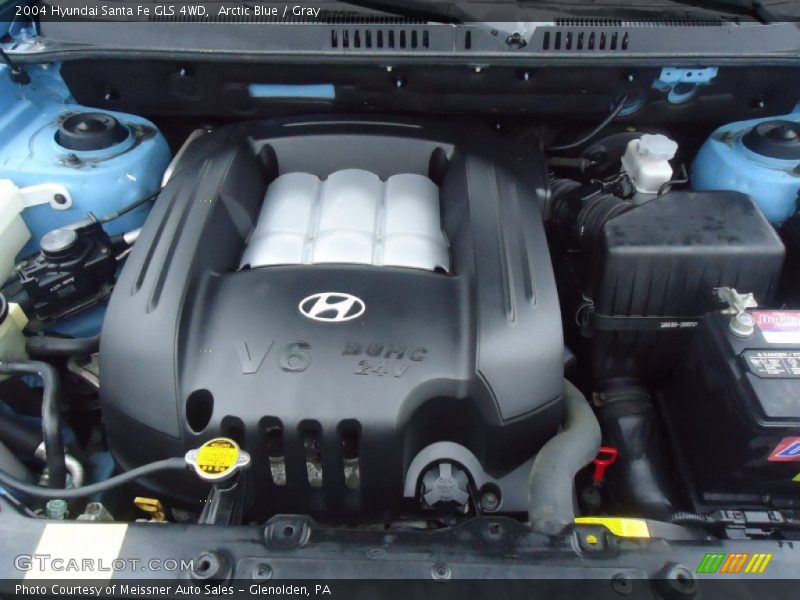Arctic Blue / Gray 2004 Hyundai Santa Fe GLS 4WD