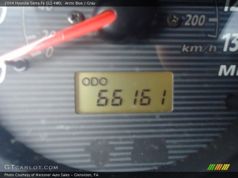 Arctic Blue / Gray 2004 Hyundai Santa Fe GLS 4WD