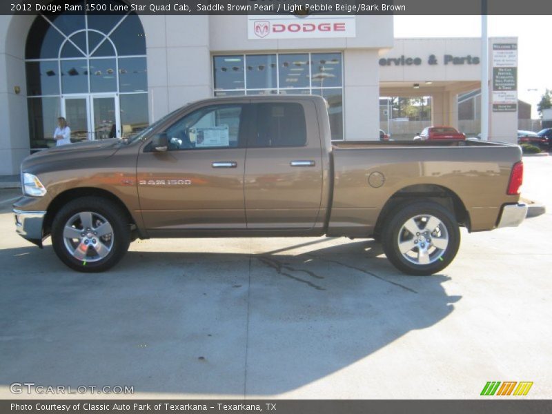 Saddle Brown Pearl / Light Pebble Beige/Bark Brown 2012 Dodge Ram 1500 Lone Star Quad Cab