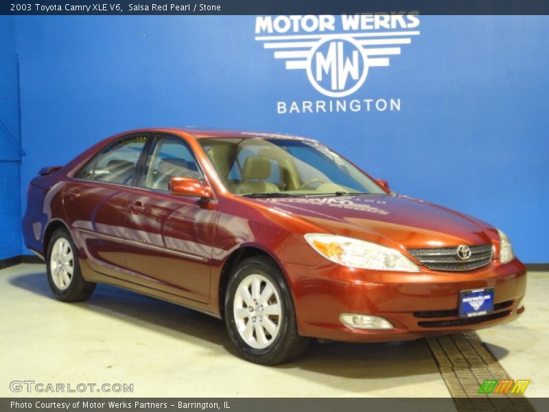 Salsa Red Pearl / Stone 2003 Toyota Camry XLE V6