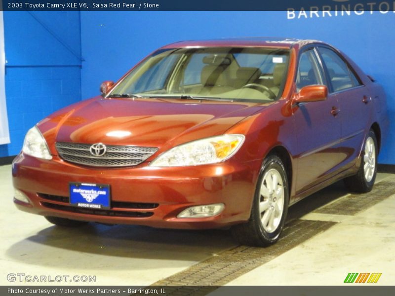 Salsa Red Pearl / Stone 2003 Toyota Camry XLE V6