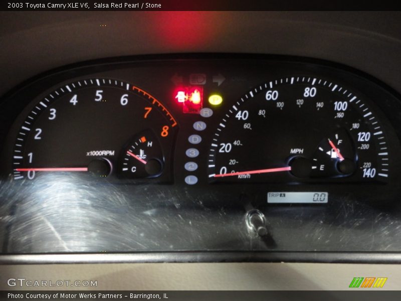 Salsa Red Pearl / Stone 2003 Toyota Camry XLE V6