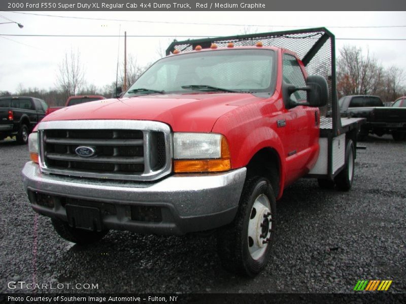 Red / Medium Graphite 2000 Ford F550 Super Duty XL Regular Cab 4x4 Dump Truck