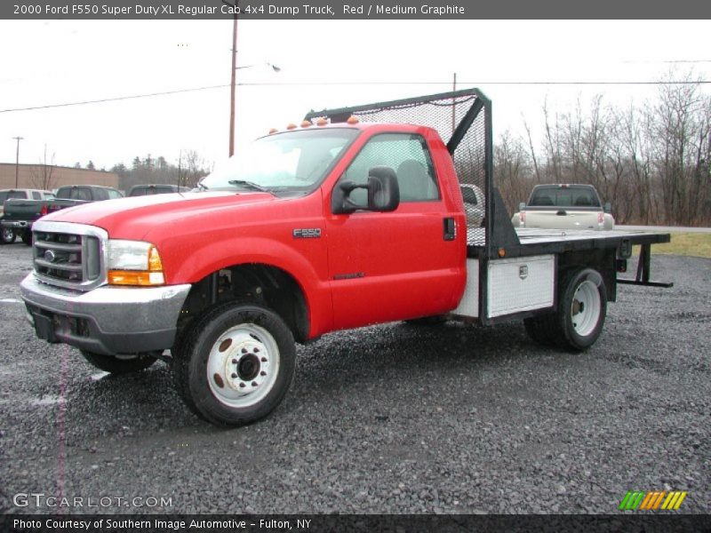 Red / Medium Graphite 2000 Ford F550 Super Duty XL Regular Cab 4x4 Dump Truck