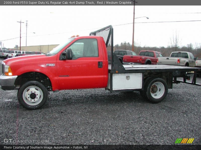 Red / Medium Graphite 2000 Ford F550 Super Duty XL Regular Cab 4x4 Dump Truck