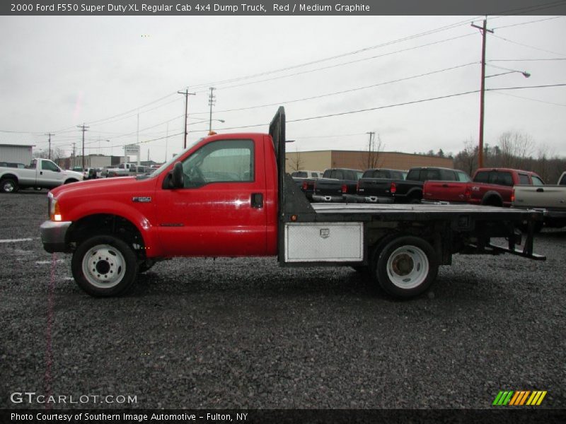 Red / Medium Graphite 2000 Ford F550 Super Duty XL Regular Cab 4x4 Dump Truck