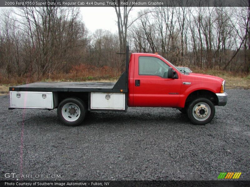Red / Medium Graphite 2000 Ford F550 Super Duty XL Regular Cab 4x4 Dump Truck