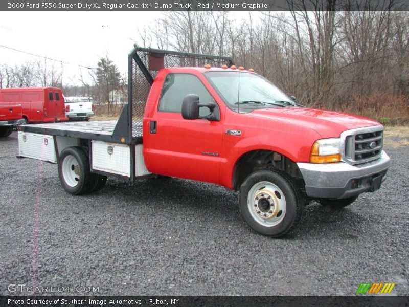 Red / Medium Graphite 2000 Ford F550 Super Duty XL Regular Cab 4x4 Dump Truck