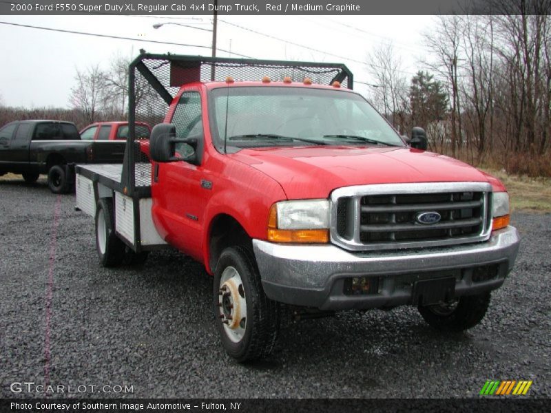 Red / Medium Graphite 2000 Ford F550 Super Duty XL Regular Cab 4x4 Dump Truck