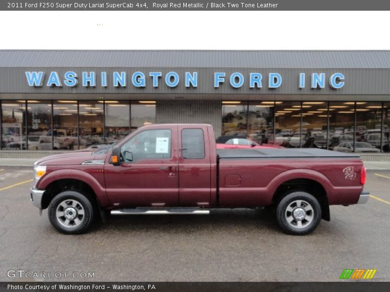 Royal Red Metallic / Black Two Tone Leather 2011 Ford F250 Super Duty Lariat SuperCab 4x4