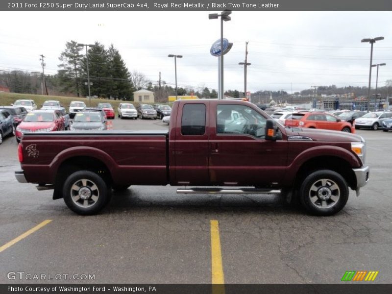 Royal Red Metallic / Black Two Tone Leather 2011 Ford F250 Super Duty Lariat SuperCab 4x4