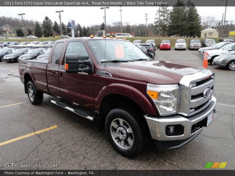 Royal Red Metallic / Black Two Tone Leather 2011 Ford F250 Super Duty Lariat SuperCab 4x4