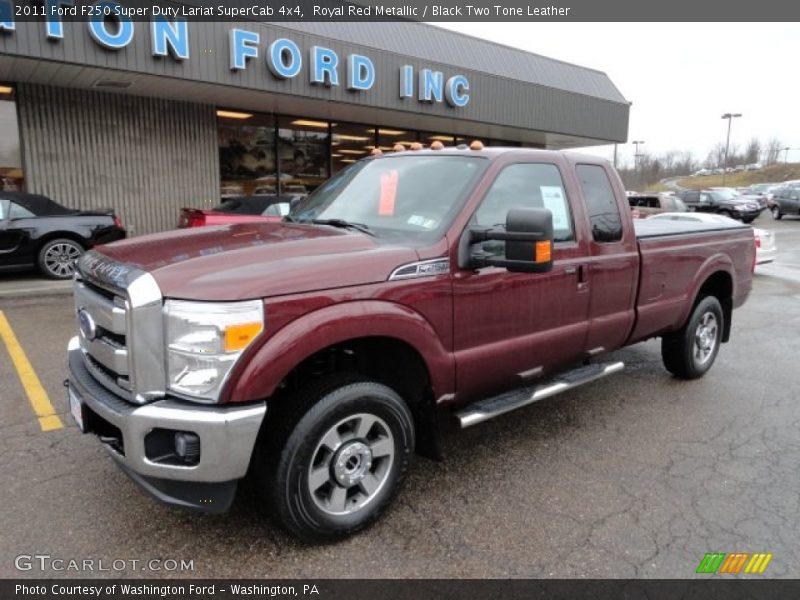 Royal Red Metallic / Black Two Tone Leather 2011 Ford F250 Super Duty Lariat SuperCab 4x4