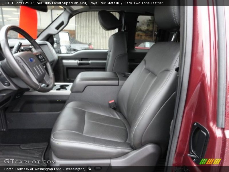  2011 F250 Super Duty Lariat SuperCab 4x4 Black Two Tone Leather Interior