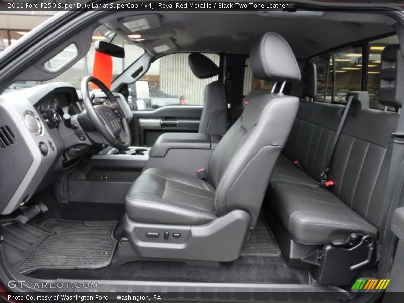  2011 F250 Super Duty Lariat SuperCab 4x4 Black Two Tone Leather Interior