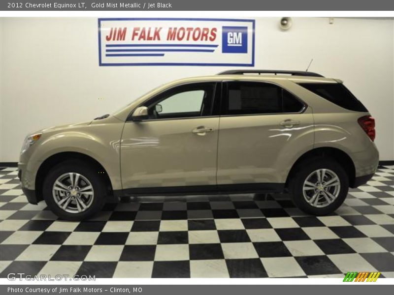 Gold Mist Metallic / Jet Black 2012 Chevrolet Equinox LT