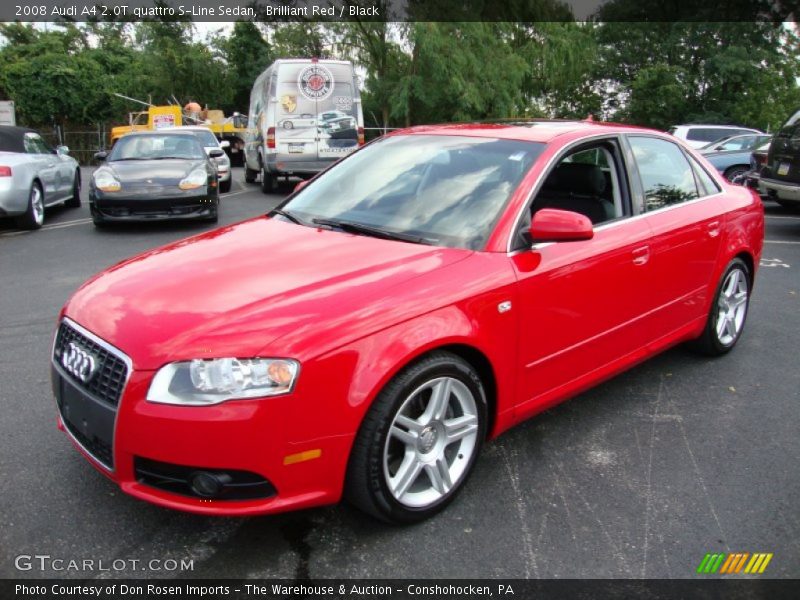 Brilliant Red / Black 2008 Audi A4 2.0T quattro S-Line Sedan
