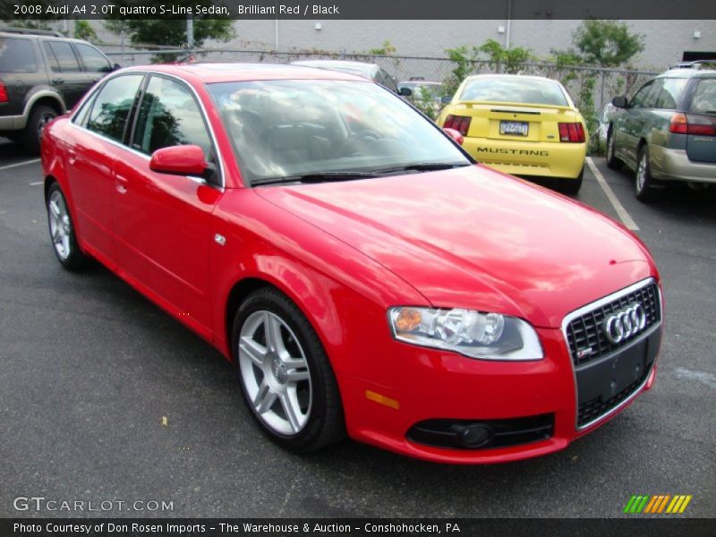 Brilliant Red / Black 2008 Audi A4 2.0T quattro S-Line Sedan