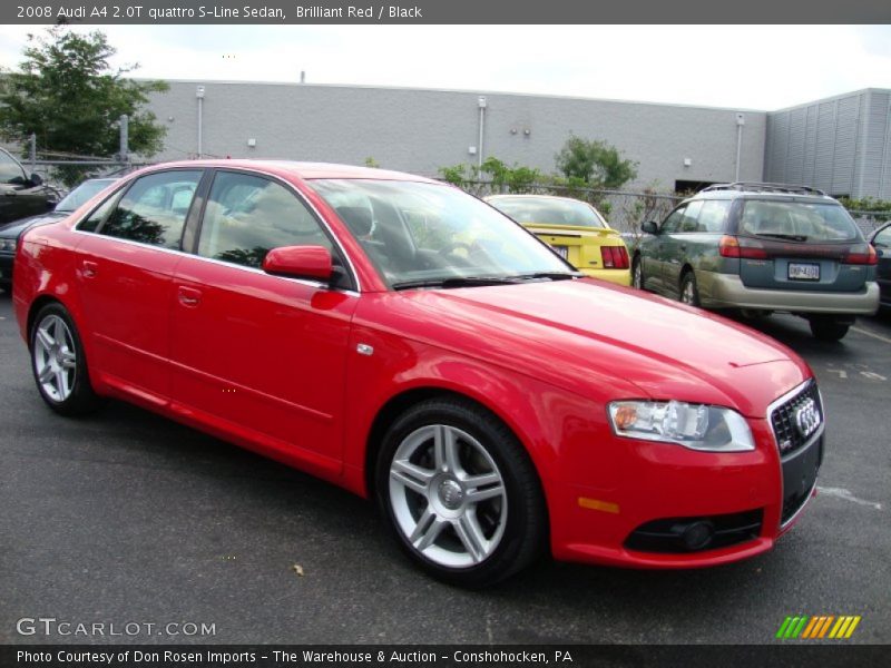 Brilliant Red / Black 2008 Audi A4 2.0T quattro S-Line Sedan