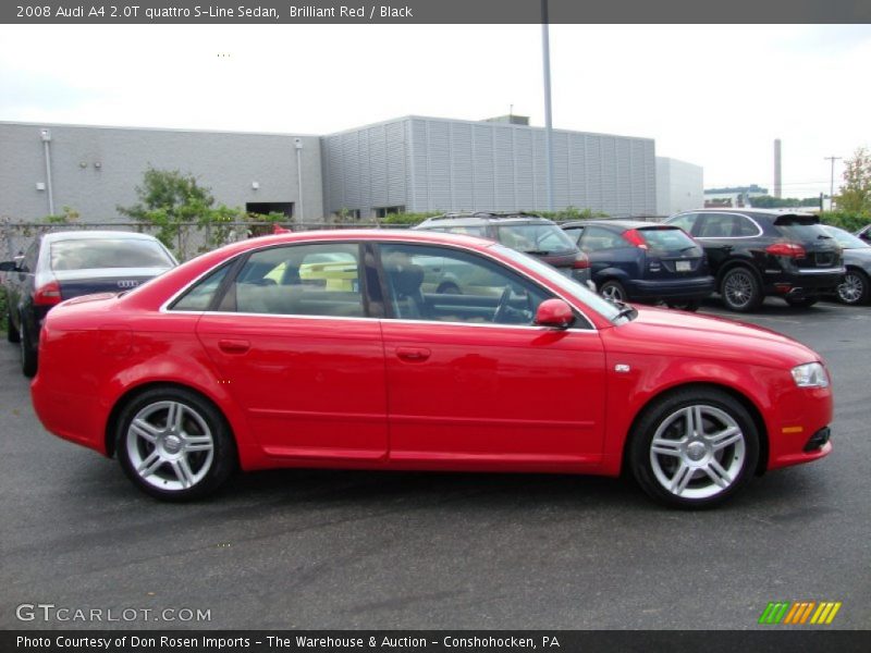 Brilliant Red / Black 2008 Audi A4 2.0T quattro S-Line Sedan