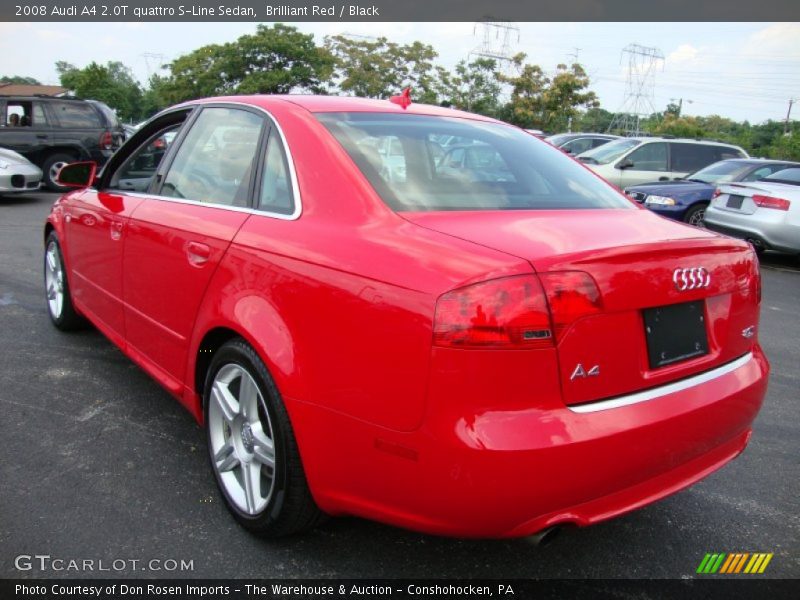 Brilliant Red / Black 2008 Audi A4 2.0T quattro S-Line Sedan