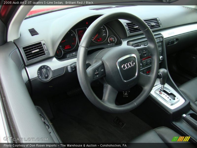 Brilliant Red / Black 2008 Audi A4 2.0T quattro S-Line Sedan