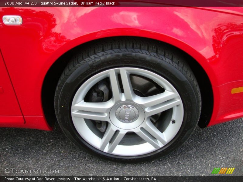 Brilliant Red / Black 2008 Audi A4 2.0T quattro S-Line Sedan