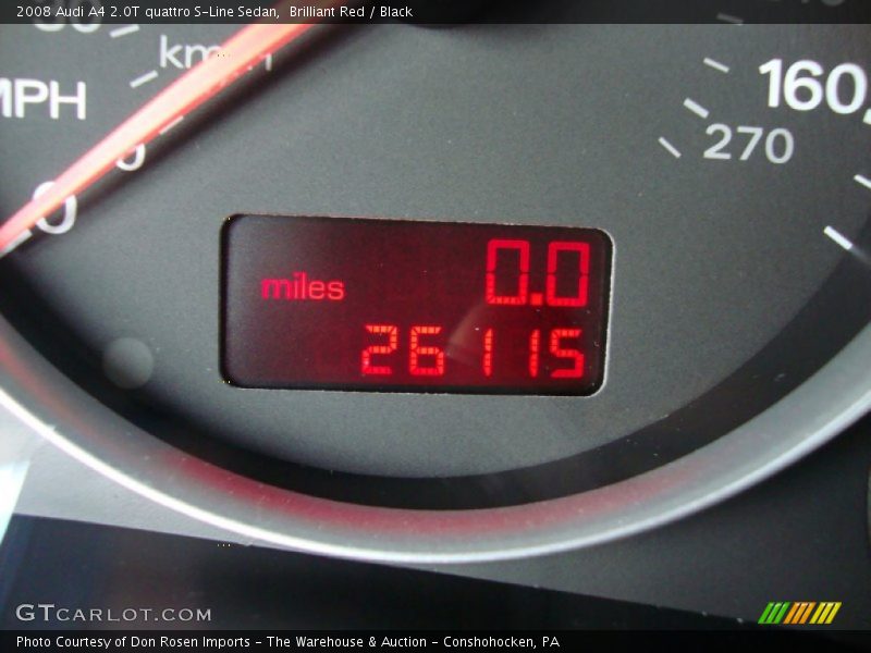Brilliant Red / Black 2008 Audi A4 2.0T quattro S-Line Sedan