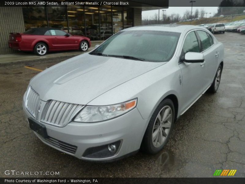 Brilliant Silver Metallic / Charcoal Black 2009 Lincoln MKS AWD Sedan