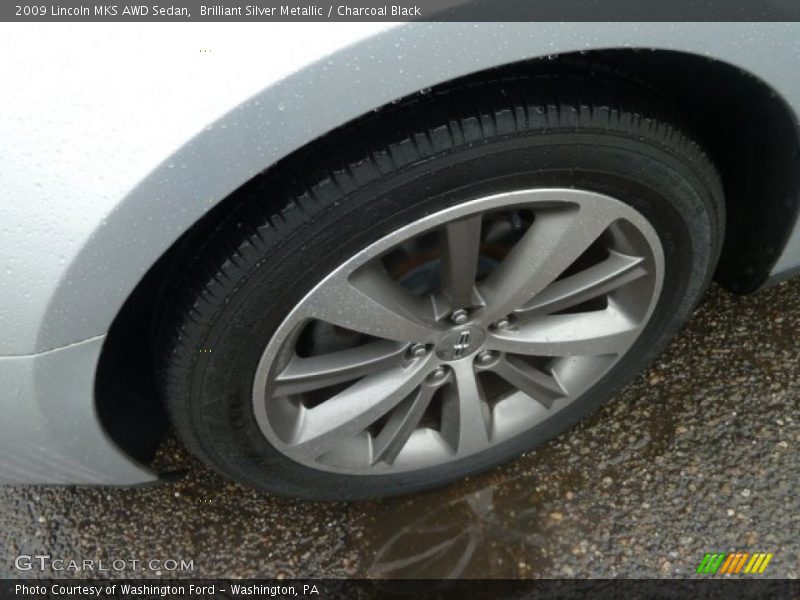 Brilliant Silver Metallic / Charcoal Black 2009 Lincoln MKS AWD Sedan