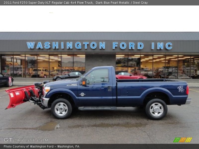 Dark Blue Pearl Metallic / Steel Gray 2011 Ford F250 Super Duty XLT Regular Cab 4x4 Plow Truck