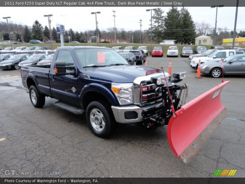 Front 3/4 View of 2011 F250 Super Duty XLT Regular Cab 4x4 Plow Truck