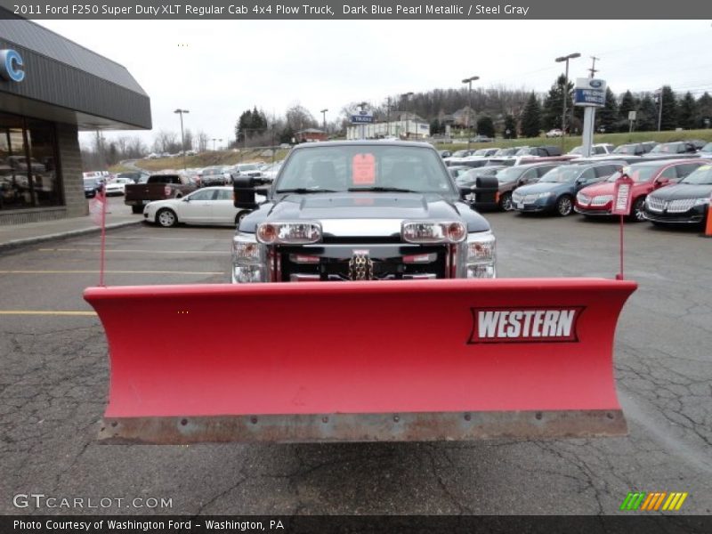 Dark Blue Pearl Metallic / Steel Gray 2011 Ford F250 Super Duty XLT Regular Cab 4x4 Plow Truck