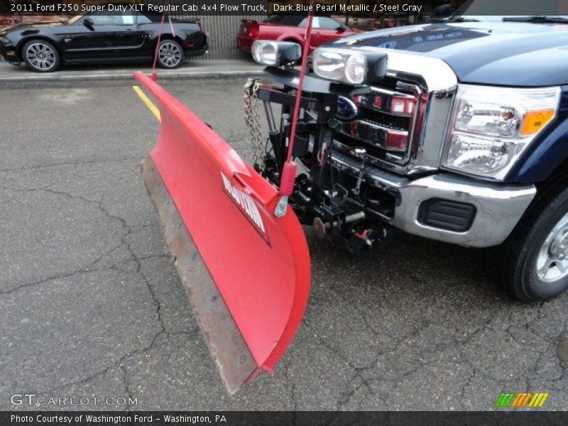 Dark Blue Pearl Metallic / Steel Gray 2011 Ford F250 Super Duty XLT Regular Cab 4x4 Plow Truck