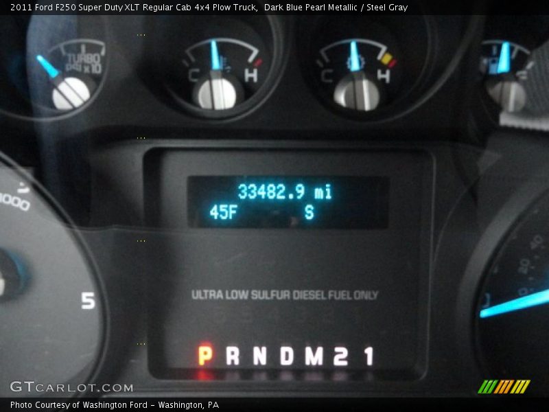 Dark Blue Pearl Metallic / Steel Gray 2011 Ford F250 Super Duty XLT Regular Cab 4x4 Plow Truck
