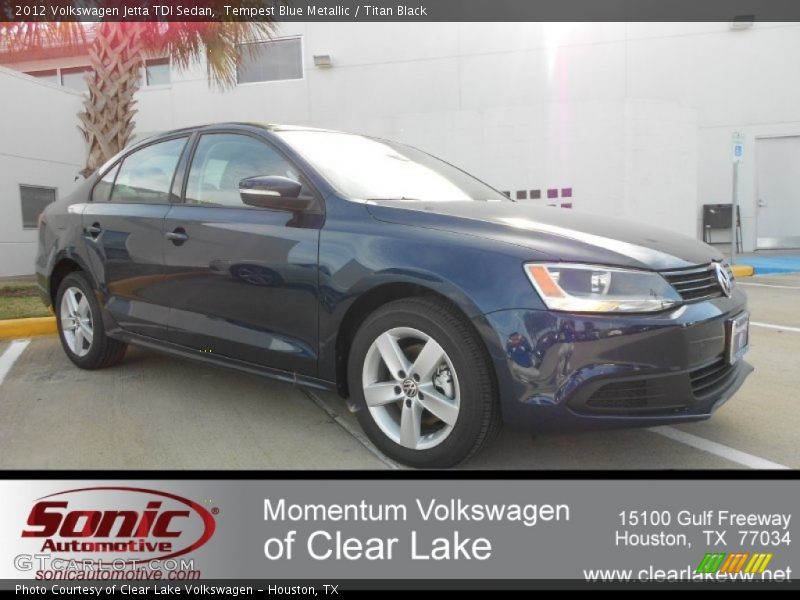 Tempest Blue Metallic / Titan Black 2012 Volkswagen Jetta TDI Sedan