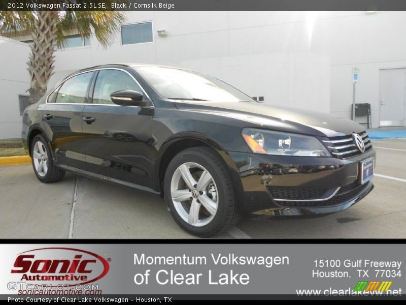 Black / Cornsilk Beige 2012 Volkswagen Passat 2.5L SE