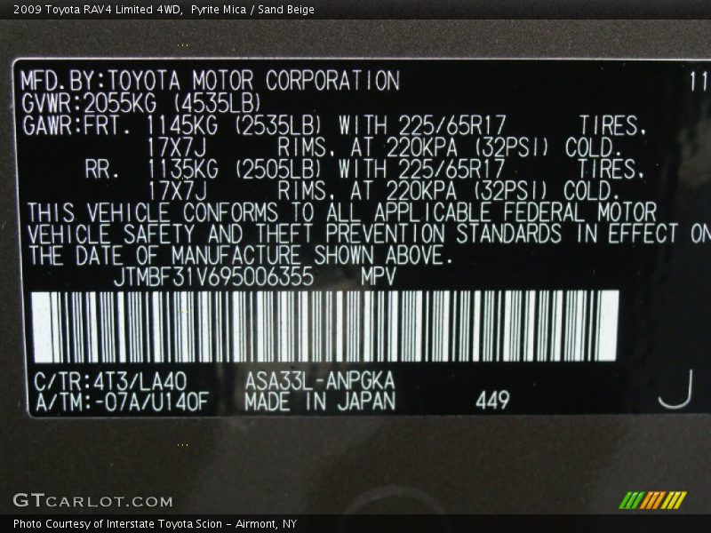 Pyrite Mica / Sand Beige 2009 Toyota RAV4 Limited 4WD