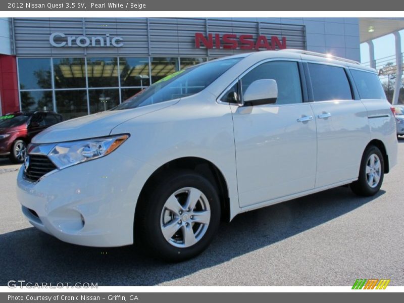Pearl White / Beige 2012 Nissan Quest 3.5 SV