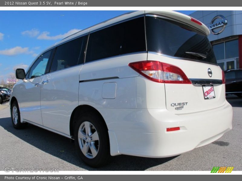 Pearl White / Beige 2012 Nissan Quest 3.5 SV