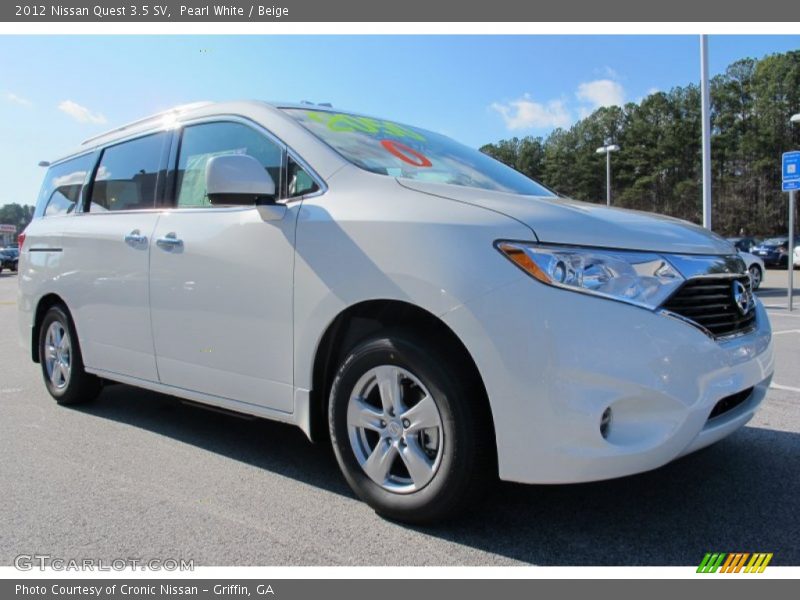 Pearl White / Beige 2012 Nissan Quest 3.5 SV