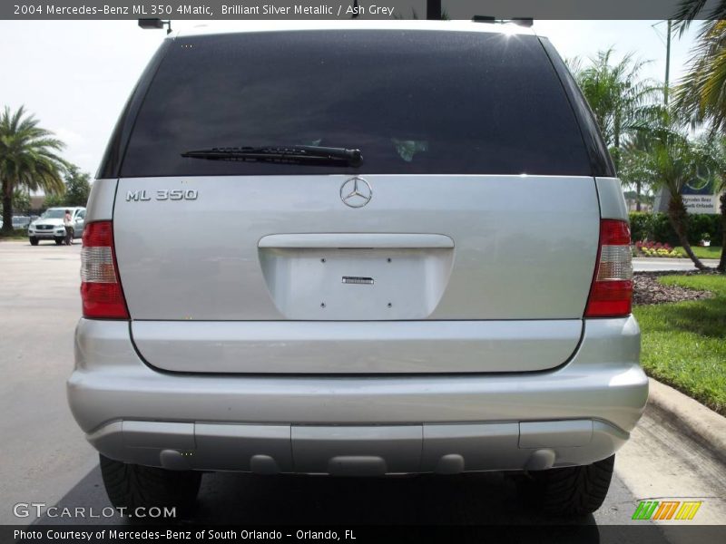 Brilliant Silver Metallic / Ash Grey 2004 Mercedes-Benz ML 350 4Matic