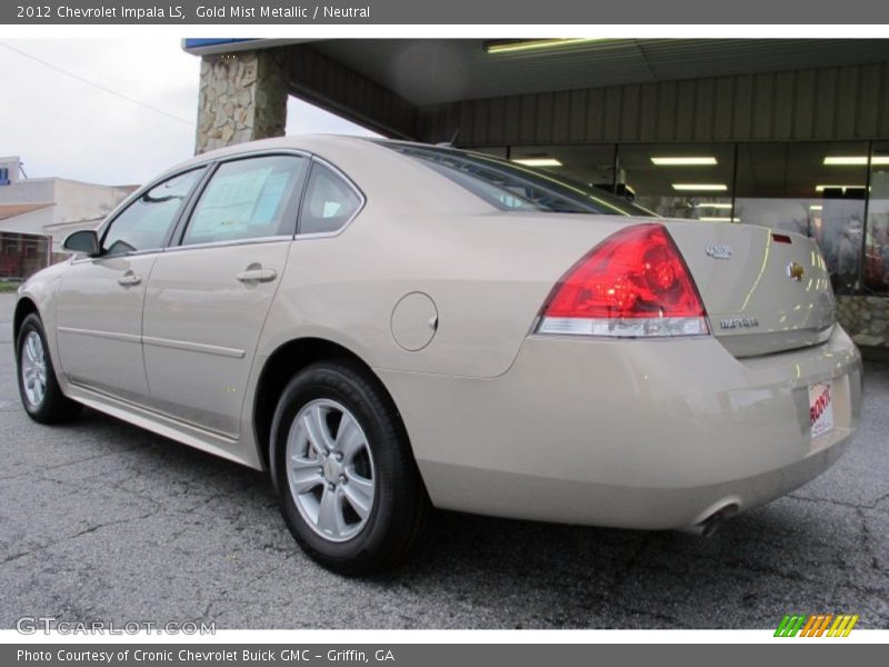 Gold Mist Metallic / Neutral 2012 Chevrolet Impala LS