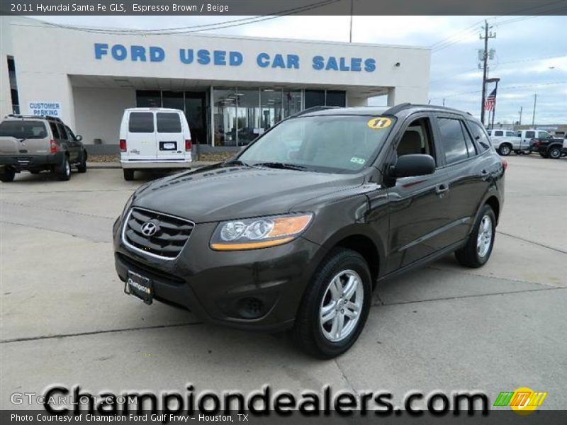 Espresso Brown / Beige 2011 Hyundai Santa Fe GLS