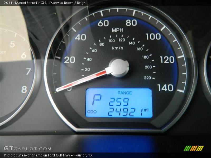 Espresso Brown / Beige 2011 Hyundai Santa Fe GLS